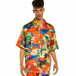 Grimey Camisa "Ocean Gateways" Button Up - Red | Summer 22 Fashion