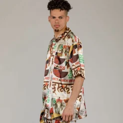 Grimey Camisa Viet Cong Beer Satin - White | Summer 23 Hot