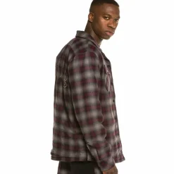 Grimey Camisa Yoga Fire Padded Flannel Shirt Fw20 Black Shop