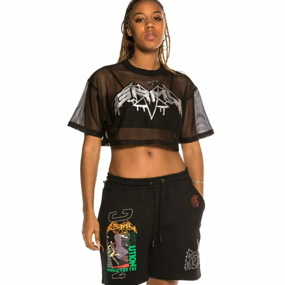 Grimey Camiseta Corta De Chica "Liveution" - Black | Spring 21 Clearance