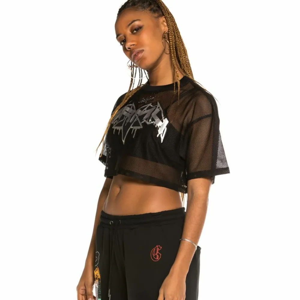 Grimey Camiseta Corta De Chica "Liveution" - Black | Spring 21 Clearance