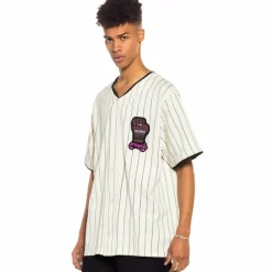 Grimey Camiseta De Baseball Day Dreamer Stripes - White| Spring 22 Clearance