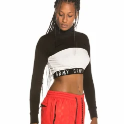 Grimey Camiseta Chica Sighting In Vostok Long Sleeve Crop Top Fw19 Black Flash Sale