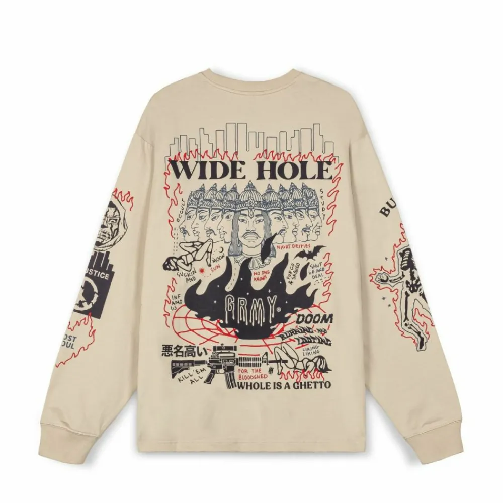 Grimey Camiseta Manga Larga Back At You - Cream | Fw23 Online