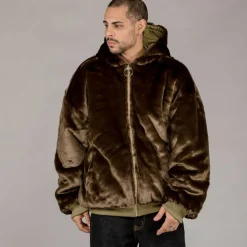 Grimey Chaqueta Bomber Lost Boys Reversible Fur - Brown | Winter 22 Sale