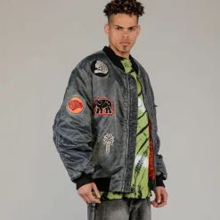 Grimey Chaqueta Bomber The Clout Washed Black | Spring 23 Best