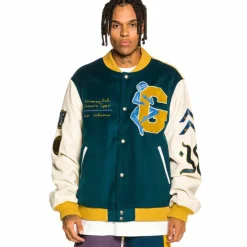 Grimey Chaqueta De Baseball "Singgang Junction" - Navy | Fall 21 Sale