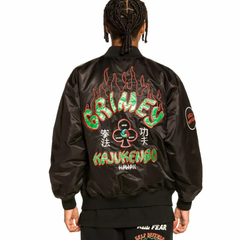 Grimey Chaqueta Satinada Reversible "Destroy All Fear" - Blue | Fall 21 Store