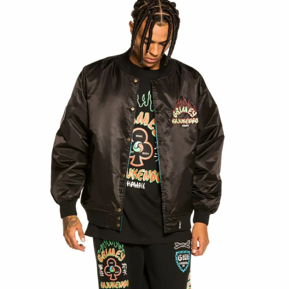 Grimey Chaqueta Satinada Reversible "Destroy All Fear" - Blue | Fall 21 Store