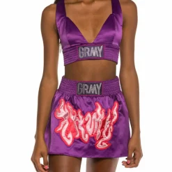 Grimey Falda Yoga Fire Mini Skirt Fw20 Purple Sale