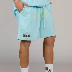 Grimey Cloven Tongues Sweatshorts Blue | Summer 23 Clearance