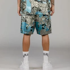 Grimey Pantalon Corto Animal Satin - Blue | Summer 23 Cheap