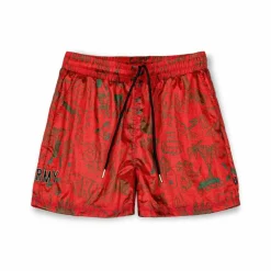 Grimey Pantalon Corto The Toughest Satin - Red | Spring 23 Clearance
