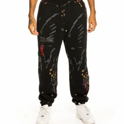 Grimey Pantalon "Jazz Thing All Over Print" Sweatpants - Black | Fall 21 Outlet