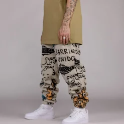 Grimey Pantalon Lost Boys All Over Sweatpants - Cream | Winter 22 Hot