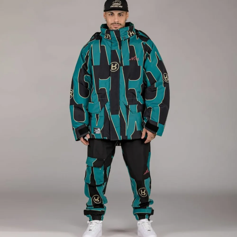 Grimey Parka Snow Fox All Over Print - Blue | Winter 22 Outlet