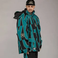 Grimey Parka Snow Fox All Over Print - Blue | Winter 22 Outlet