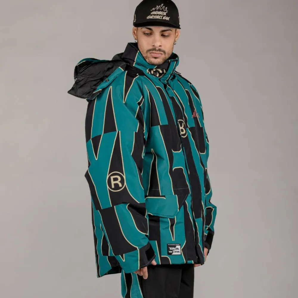 Grimey Parka Snow Fox All Over Print - Blue | Winter 22 Outlet