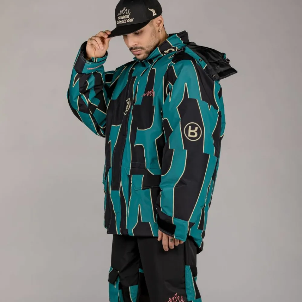 Grimey Parka Snow Fox All Over Print - Blue | Winter 22 Outlet