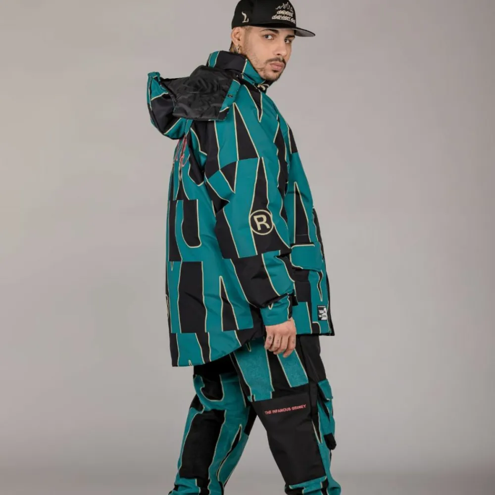 Grimey Parka Snow Fox All Over Print - Blue | Winter 22 Outlet