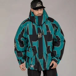 Grimey Parka Snow Fox All Over Print - Blue | Winter 22 Outlet