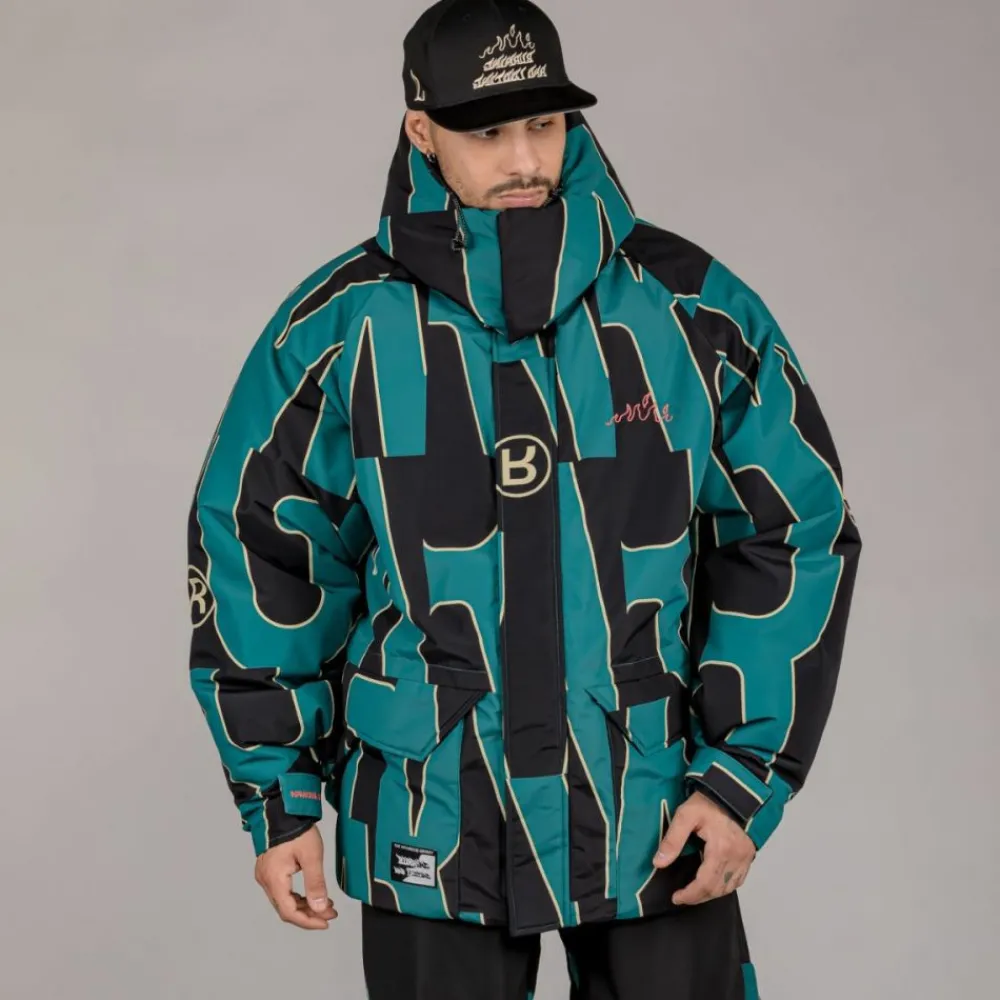 Grimey Parka Snow Fox All Over Print - Blue | Winter 22 Outlet