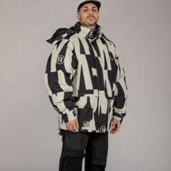 Grimey Parka Snow Fox All Over Print - Black | Winter 22 Clearance