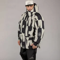 Grimey Parka Snow Fox All Over Print - Black | Winter 22 Clearance