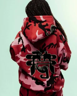 Grimey Sudadera Capucha All Over Print Tusker Temple Vintage - Red | Fw23 Flash Sale
