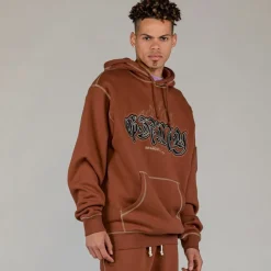 Grimey Sudadera Capucha Fire Route - Brown | Spring 23 Cheap