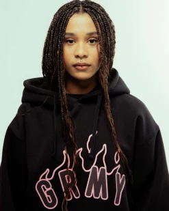 Grimey Sudadera Capucha Melted Stone Vintage - Black | Fw23 Clearance