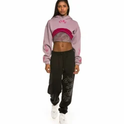 Grimey Sudadera Chica Yoga Fire Super Crop Hoodie Fw20 Violet Store