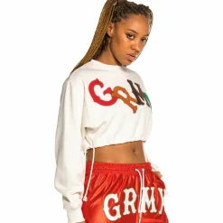 Grimey Sudadera Corta De Chica "The Loot" - White | Spring 21 Best Sale