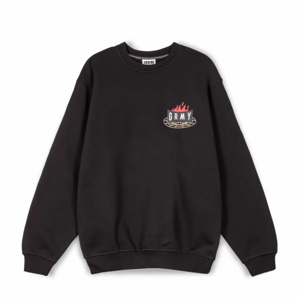 Grimey Sudadera Back At You Vintage Crewneck - Black | Fw23 Cheap