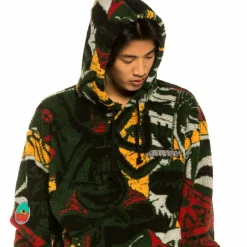 Grimey Sudadera Space Lady All Over Jacquard Sherpa - Orange | Winter 21 Cheap