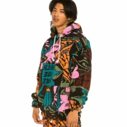 Grimey Sudadera Space Lady All Over Jacquard Sherpa - Blue | Winter 21 Sale