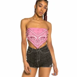 Grimey Top Chica Carnitas All Over Print Ss20 Rose Hot